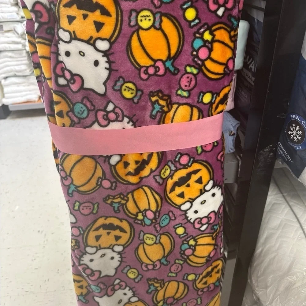 Hello Kitty Halloween Blanket Bundle 2 Pack NEW Throw Fleece Boo Candy Pumpkin